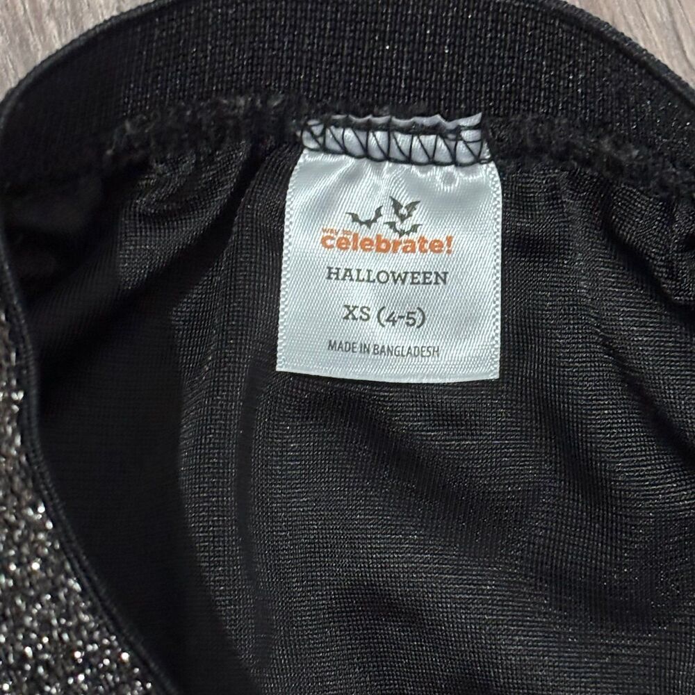 Way to Celebrate Girls Halloween Tutu Skirt XS 4/5 Black Silver Sparkly NWOT - Picture 5 of 5